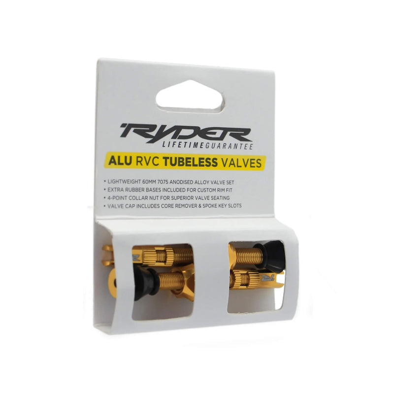 Load image into Gallery viewer, Ryder Alu Rvc Tubeless Valves 60mm ALU Gold
