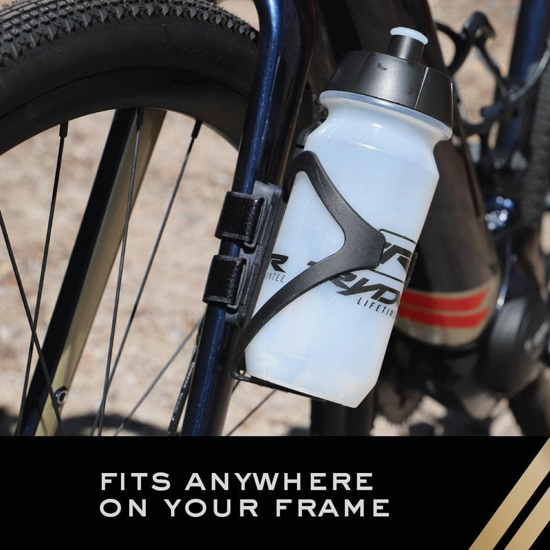 Load image into Gallery viewer, Ryder Bike Bottle Cage Mount with kinetic cage on fork
